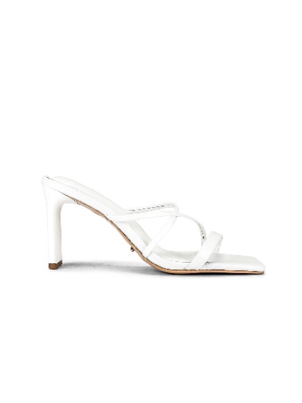Tony Bianco Fior White Strappy Square-Toe Block Heel Sandals